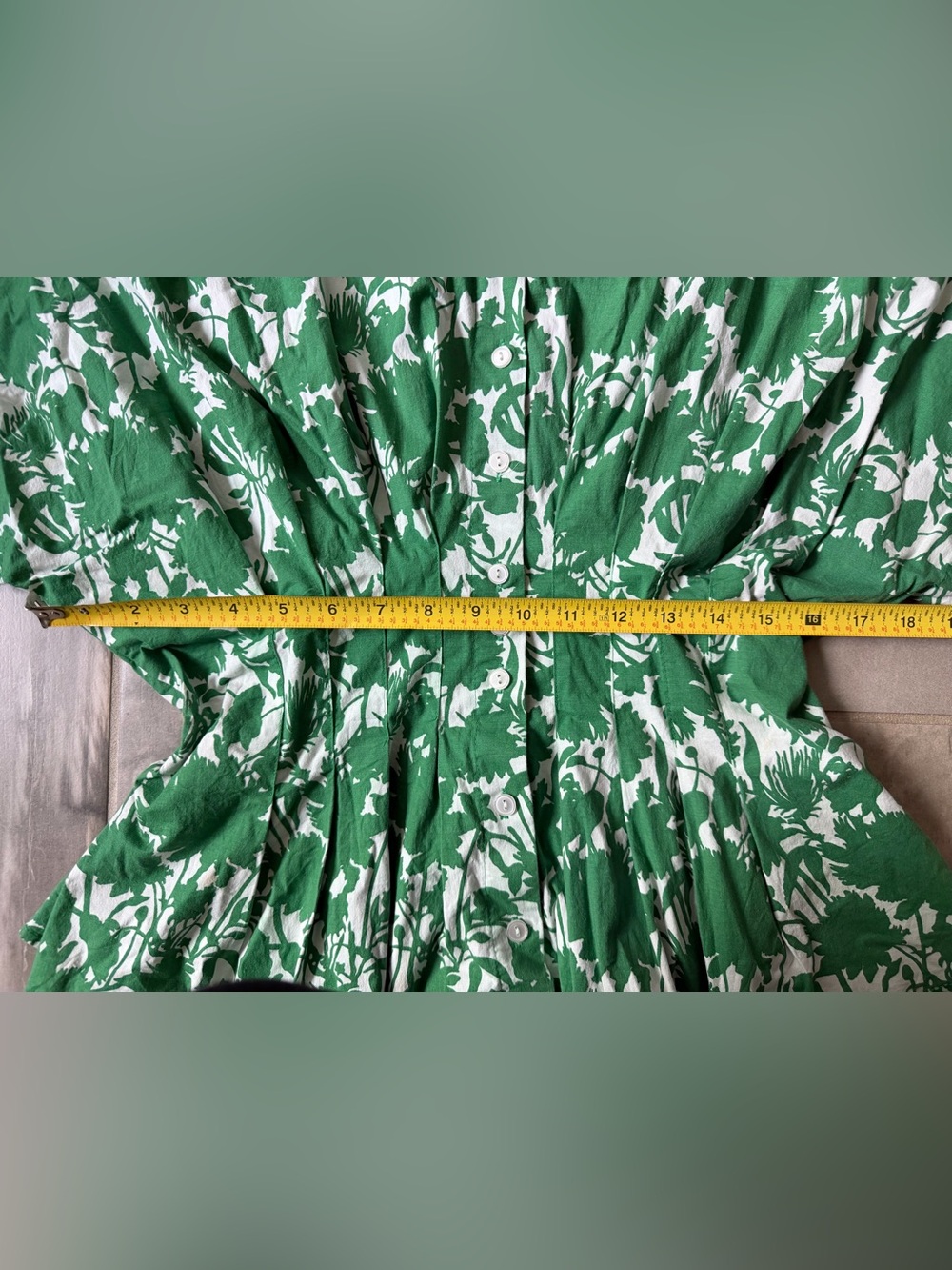 Anthropologie The Tobie Short-Sleeve Pleated Blouse by Exquise sz M - Picture 6 of 9